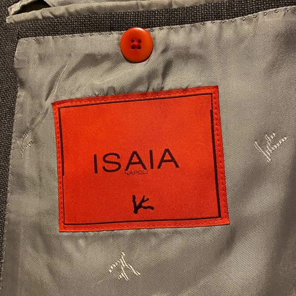 Isaia Napoli Wool blend Sport Coat In Notting Grey - Picture 6 of 8